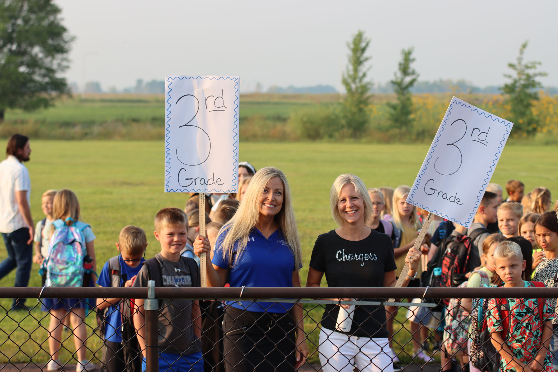 Third grade teachers with students